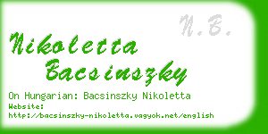 nikoletta bacsinszky business card